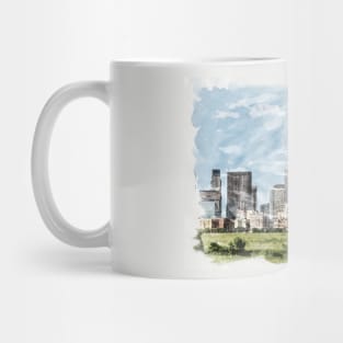 Dallas Texas USA Unique Watercolor Travel Souvenir Fine Art Painting Mug